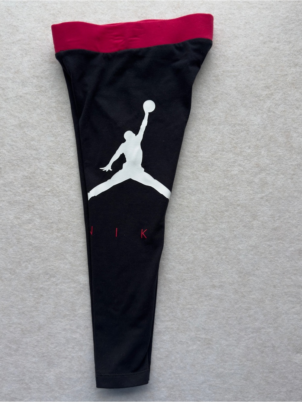 Jordan Nike Little Girls Jumpman Logo Leggings Black Red Size 6 NWT NEW